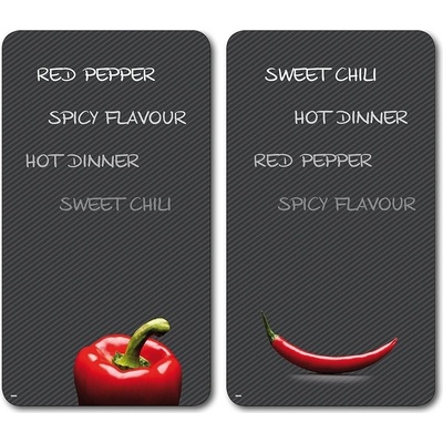 Kesper Multifunkční deska ze skla motiv chilli 2ks 52x30cm