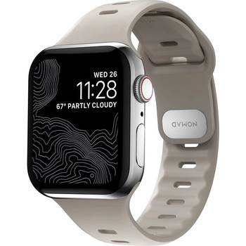 Nomad Силиконова каишка за Apple Watch 42мм, 44мм, 45мм, Ultra 49мм - Nomad Sport Slim Band (светлосив) (NM01146285)