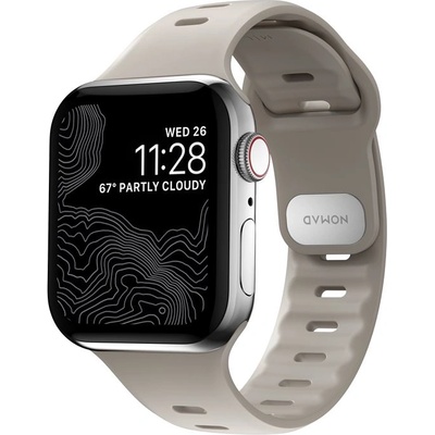 Nomad Силиконова каишка за Apple Watch 42мм, 44мм, 45мм, Ultra 49мм - Nomad Sport Slim Band (светлосив) (NM01146285)