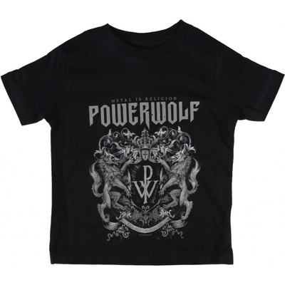 Metal-kids tričko metal Powerwolf Crest čierna