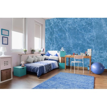 DIMEX ART Самозалепваща се флизелинова фототапета текстура от син мрамор 375 x 250 см