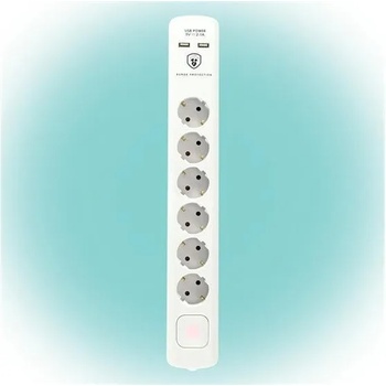 Image 1 of Somogyi Elektronic 8 Plug + 2 USB 1,4 m Switch (NVT 06K USB/WH)