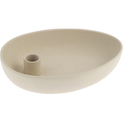 Keramický svícen Lidatorp Oval Beige 21x14 cm Storefactory Scandinavia