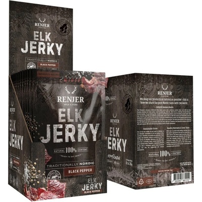 Renjer Modern Nordic Elk Jerky Black Pepper 375 g