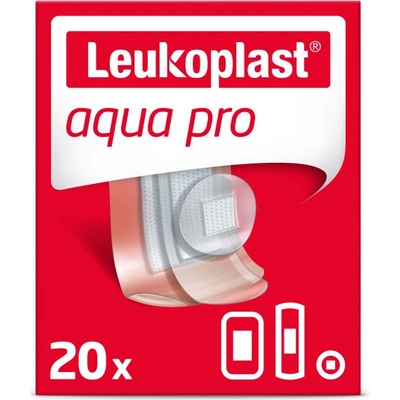 LEUKOPLAST AQUA PRO náplasť na rany, vodeodolná, 3 veľkosti, (inov.2020/2021) 20 ks