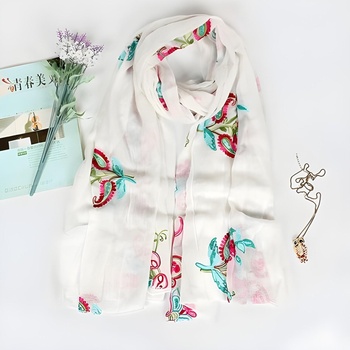 HARAHU Шал fl-12116 - Бяла kp12116 (fl-12116)