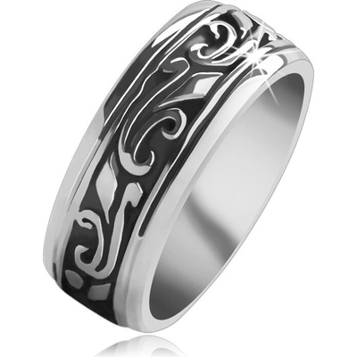 Šperky eshop Stříbrný prsten 925 s vyřezávaným ornamentem H17.13