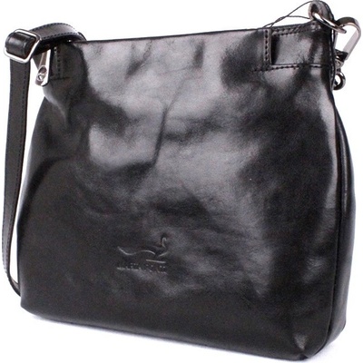 Marta Ponti Luxusní dámská kožená crossbody kabelka 6019 černá – Zboží Mobilmania