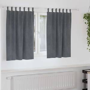 Pure Line Home Кадифени завеси в цвят сив с текстилни гайки (уши), 2 бр. , 140 x 140 см - zalegloto - 53,00 лв