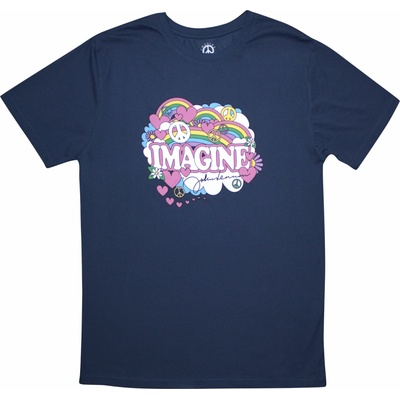 John Lennon Tričko Rainbows Love & Peace Light Blue