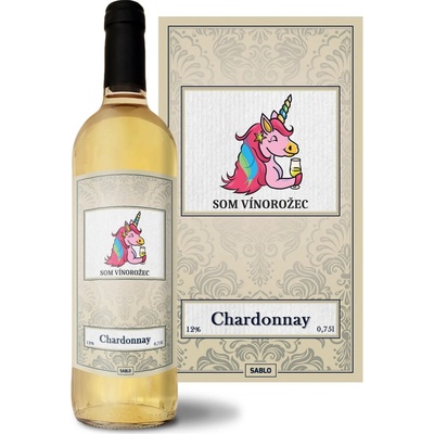 Sablio Som vínorožec Chardonnay biele suché víno 12 % 0,75 l (čistá fľaša)