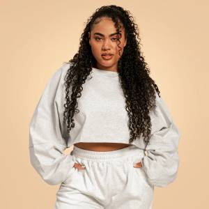 GymBeam BeastPink Дамски суичър Bliss Cropped Grey M