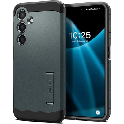 Spigen Tough Armor Case - хибриден кейс с най-висока степен на защита за Samsung Galaxy S24 (тъмнозелен)