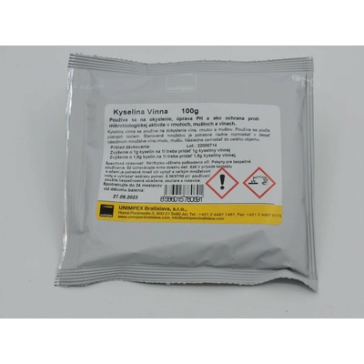 Kyselina vínna, potravinárska, 100 g