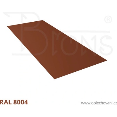 Brons Rovinný plech 800 x 2000 mm cihlově červená