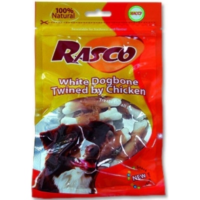 Rasco White Dogbone Twined by Chicken 80 g