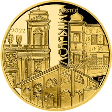 ČNB Zlatá minca 5000 Kč Mesto Mikulov 2022 Proof 1/2 oz