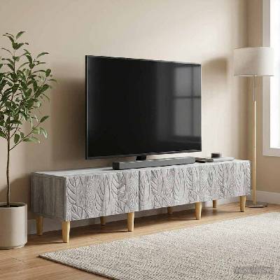 vidaXL ТВ шкаф 147 x 34, 5 x 30 см Сив Сонома Инженерна дървесина (895171)