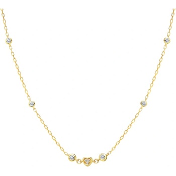 SAVICKI колие със сърце Savicki: злато. диаманти