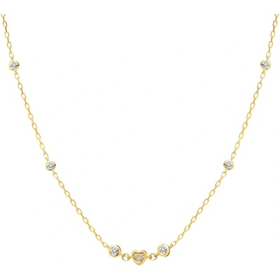 SAVICKI колие със сърце Savicki: злато. диаманти