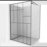 Mexen Kioto стена за душ Walk-in 70 x 200 cm, черен модел 8 mm, полиран gun gray - 800-070-101-66-78 (800-070-101-66-78)