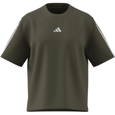 adidas Дамска тениска Adidas Essentials 3 Stripe T-Shirt Womens - Olive