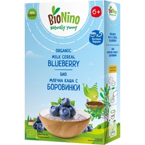 BioNino Био млечна каша BioNino - С боровинки, 6 м+, 200 g (F06060004A0001) - baby
