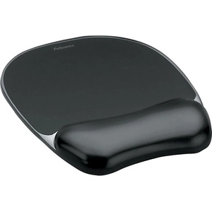 Fellowes Пад за мишка Fellowes, със силиконова подложка за китка, черен