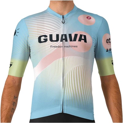 Castelli Мъжка фланелка с къс ръкав за колоездене Castelli Espresso Jersey Cycling jersey - Pau / Sponsor - размер M (056-3836-1012)