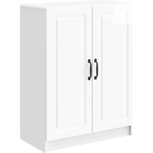 vidaXL Служебен шкаф Бял гланц 66 x 34, 5 x 87 см Инженерна дървесина (895739)