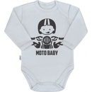 Body s potlačou New Baby Moto baby sivé