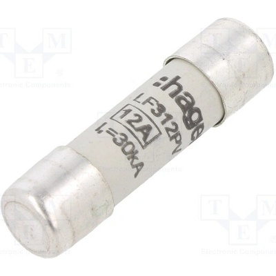 HAGER LF312PV Pojistka: tavná; 10x38mm; kulatý,průmyslová; 12A; 1kVDC; gPV