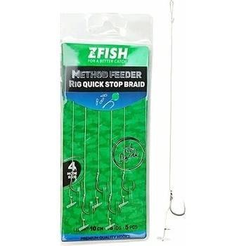 Zfish Náväzec Method Feeder Rig Quick Stop Braid 10 cm 5 ks - veľkosť háčika 10