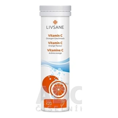 Livsane Vitamín C tabliet eff šumivé tabliety, pomaranč 20 ks