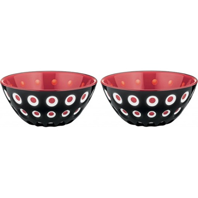 Guzzini Sada 2 misek Le Murrine zelená červená bílá 12 cm