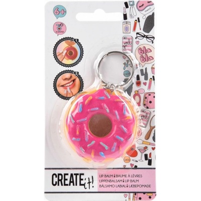 Prívesok na kľúče Balzam na pery Donut ružový