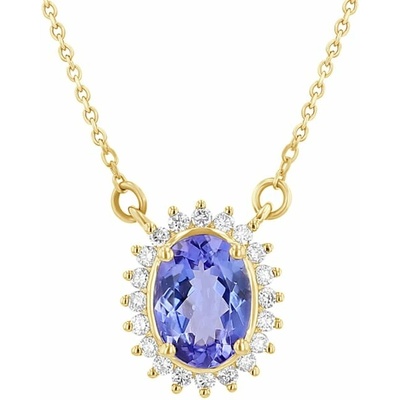 Eppi Africký tanzanit s diamanty v náhrdelníku N31011