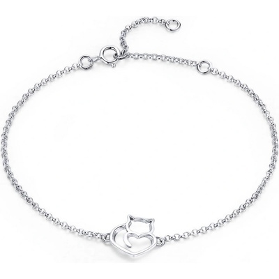 P&J Jewellery stříbrný náramek milující kočička UNISBR11