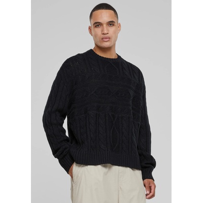 Urban Classics Мъжки плетен пуловер в черен цвят Urban Classics Set In Boxy UB-TB6338-00007 - Черен, размер S