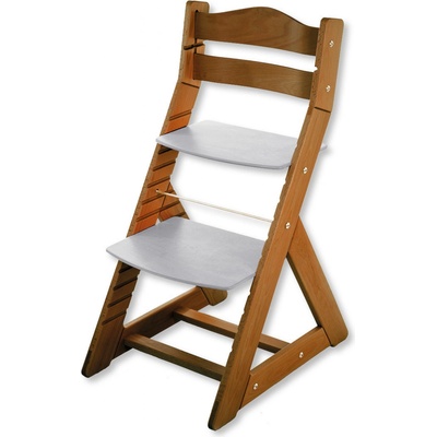 Hajdalánek Rostoucí židle Maja opěrka do kulata dub tmavý / světle šedá