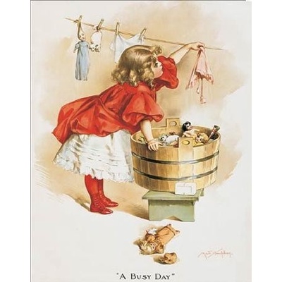Plechová ceduľa IVORY SOAP GIRL WASHING, 32 x 41 cm