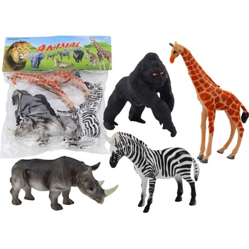 mamido Sada afrických zvieracích figúrok 4 ks žirafa gorila