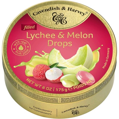 Cavendish & Harvey Filled Lychee & Melon Drops 175 g