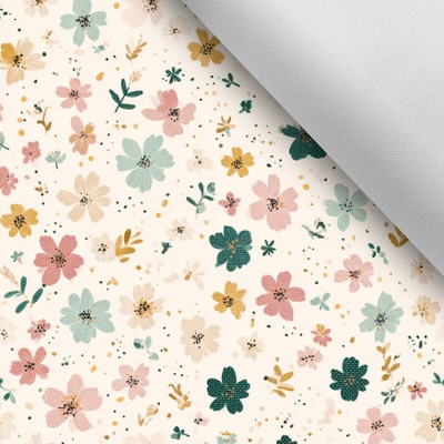 Takoy Látka s potiskem nepromokavý polyester TD/NS mini květiny Romantické odpoledne