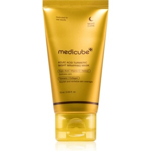 Medicube Kojic Acid Turmeric Night Wrapping Mask озаряваща маска за безжизнена кожа с неуеднаквен тен за нощ 75ml