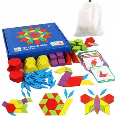 MalPlay Geometrické kocky drevené 155 ks