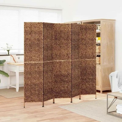 vidaXL Paraván 205 × 180 cm vodní hyacint hnědý 5panelový 355198
