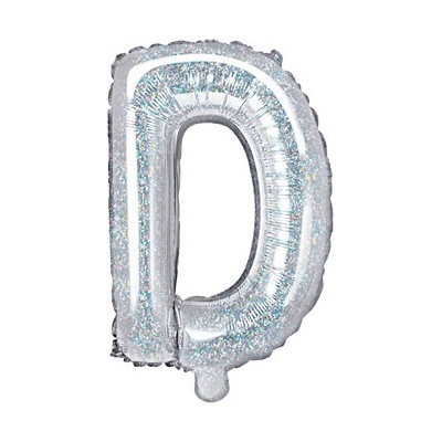 PartyDeco Fóliový balón Písmeno ''D'' 35 cm holografický