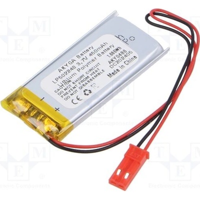 AKYGA BATTERY AKY0486 Akum: Li-Po 3,7V 450mAh vodiče,konektor JST SYP-02T-1