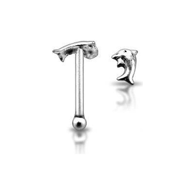 Šperky4U stříbrný piercing do nosu delfín N01018